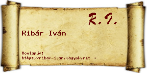 Ribár Iván névjegykártya